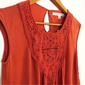 NWT Max Studio Terracotta Crochet Top